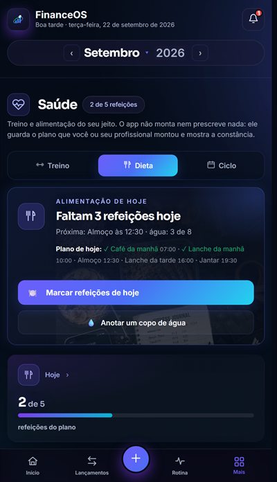 Dieta do FinanceOS no celular